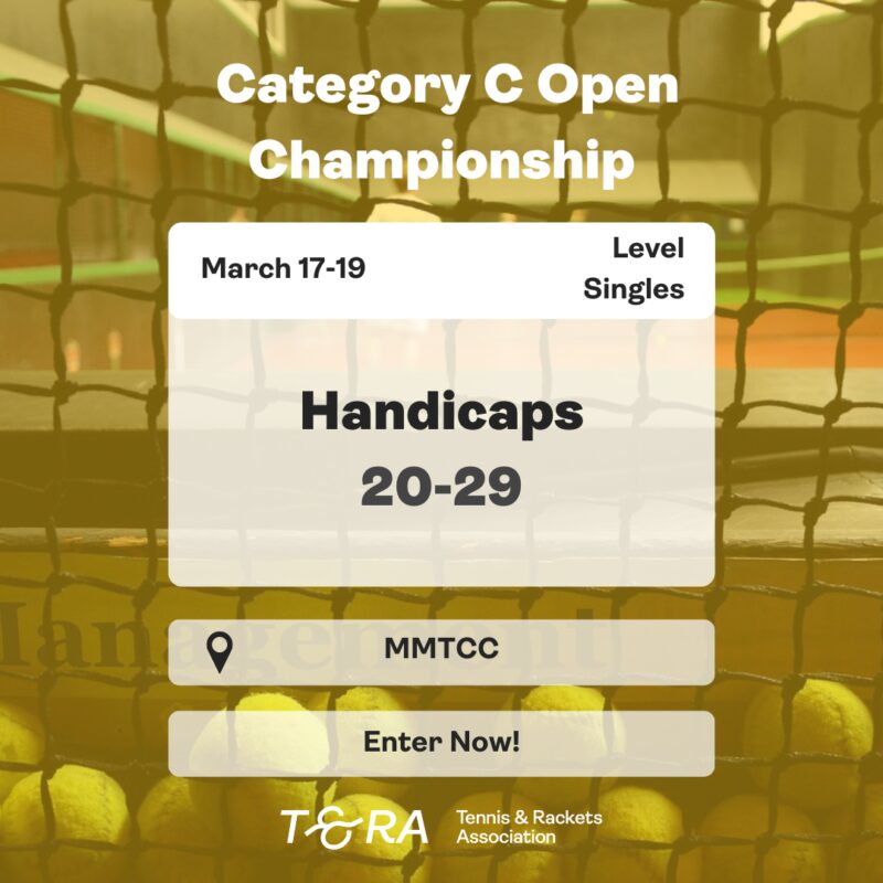 Category C Open Championship (Level Singles for Handicaps 20-29) 2023
