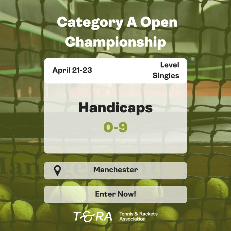 Category A Open Championships (Level Singles for Handicaps 0-9) 2023